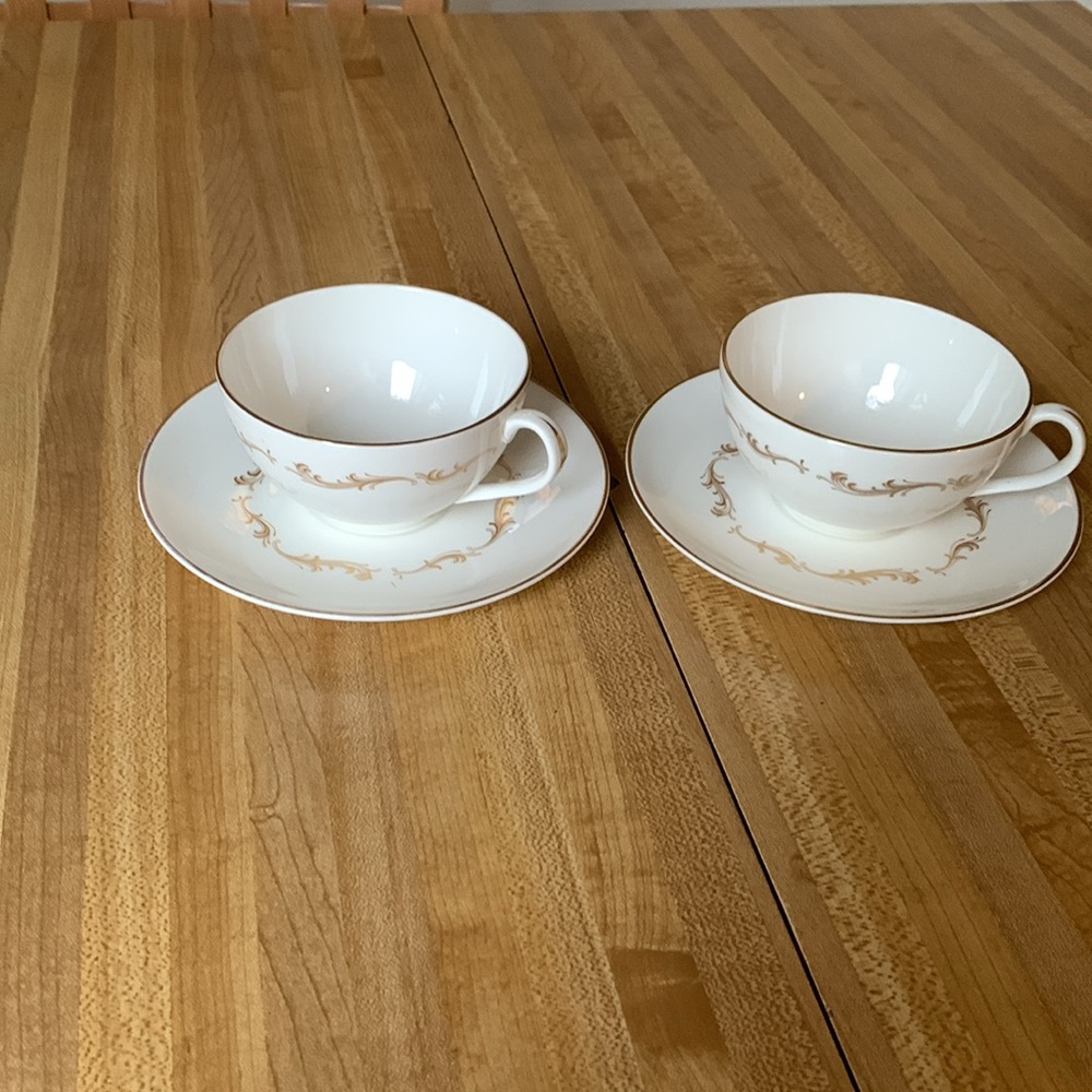 Vintage  Royal Doulton  English Fine Bone China - 2 Cups with Saucers
